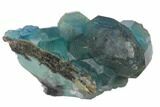 Blue-Green Fluorite on Sparkling Quartz - China #120328-1